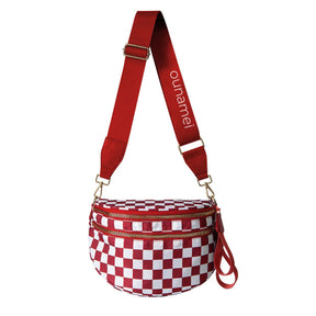 Checkered Crossbody Belt Bag for Women - Spacious Bum Bag for Moms & Daily Travel