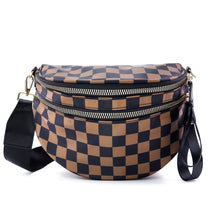 Checkered Crossbody Belt Bag for Women - Spacious Bum Bag for Moms & Daily Travel