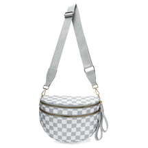Checkered Crossbody Belt Bag for Women - Spacious Bum Bag for Moms & Daily Travel