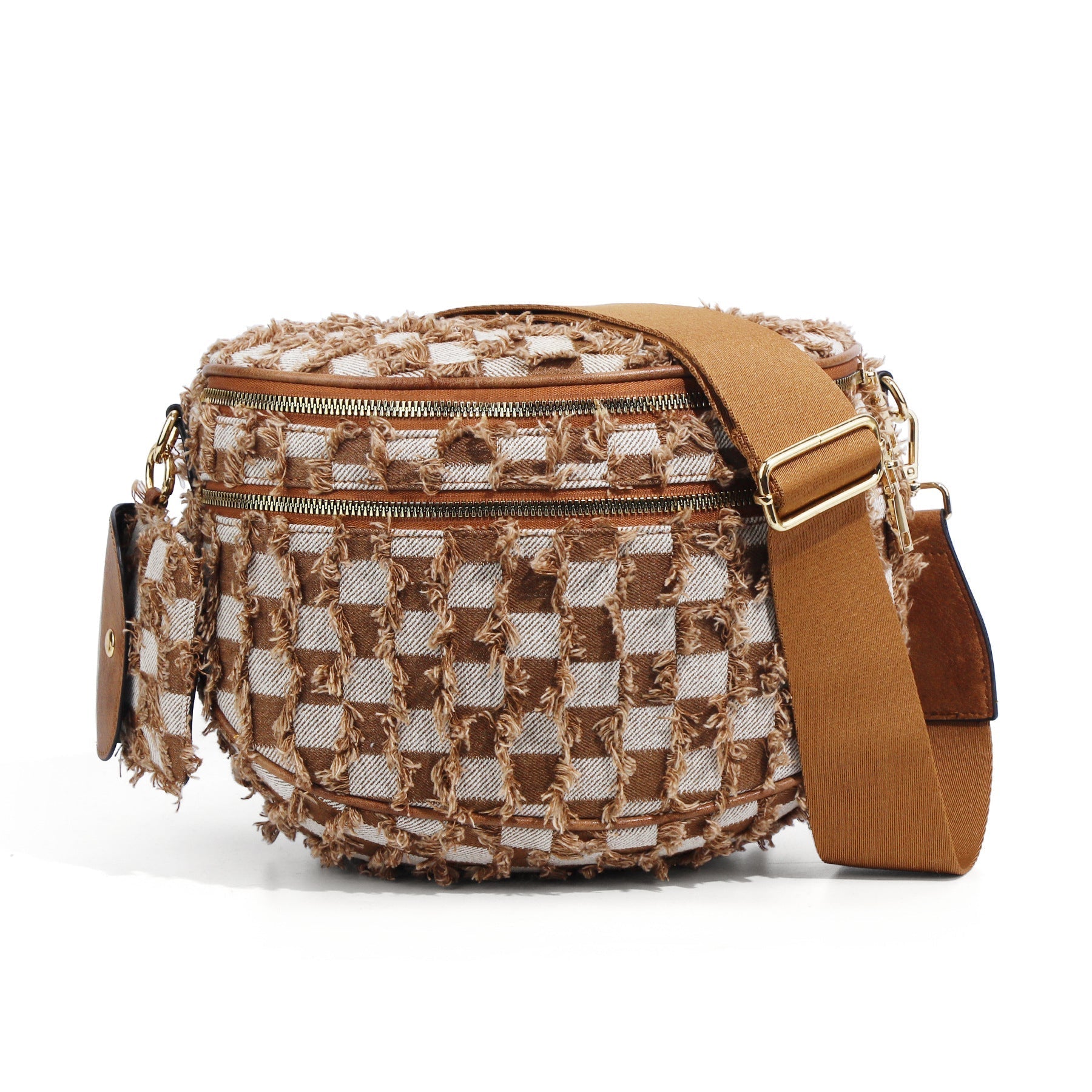 Checkered Crossbody Belt Bag for Women - Spacious Bum Bag for Moms & Daily Travel