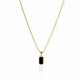 Colar Pingente Ônix Banhado em Ouro 18k - ByFirenzzi