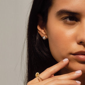 Brincos de Pérolas Banhado a Ouro 18k - ByFirenzzi