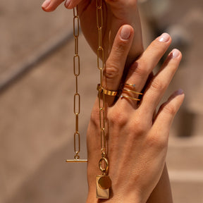 T-Bar 18k Gold-Plated Necklace – ByFirenzzi
