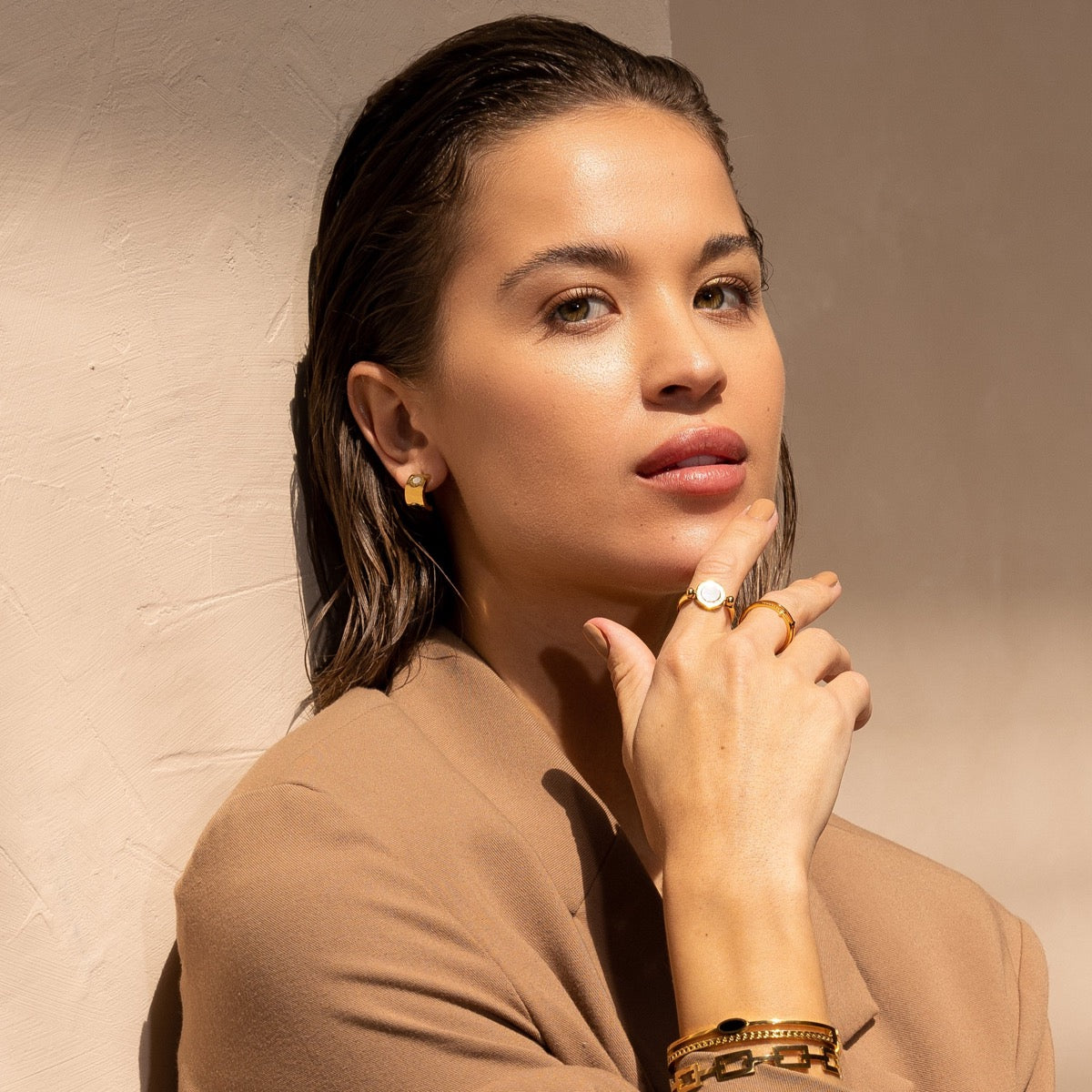 Brincos Romanos Banhado a Ouro 18k - ByFirenzzi