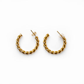 Argola Sofia Twist Rose Banhado a Ouro 18k - ByFirenzzi