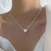 925 Sterling Silver Crystal Heart Necklace – ByFirenzzi