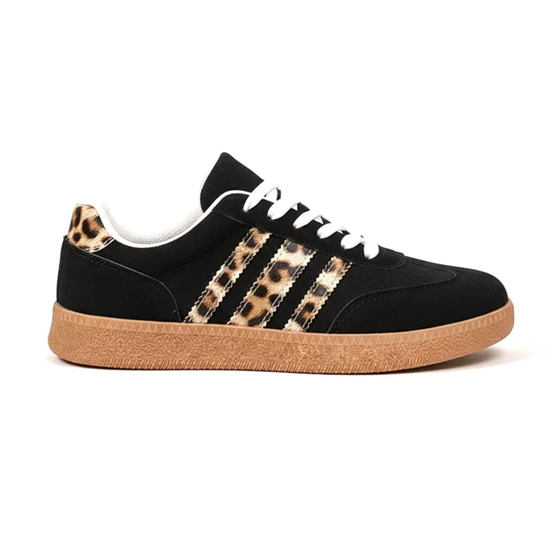 Retro Black Leopard Sneakers