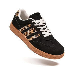 Retro Black Leopard Sneakers