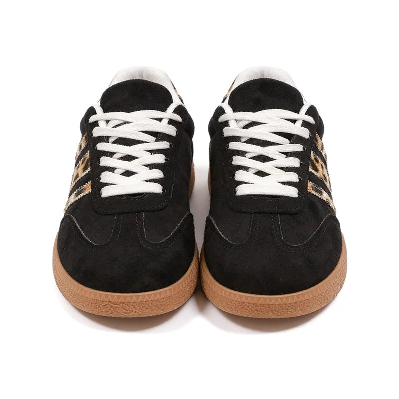 Retro Black Leopard Sneakers