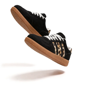Retro Black Leopard Sneakers