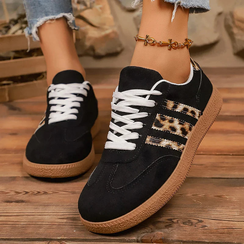 Retro Black Leopard Sneakers