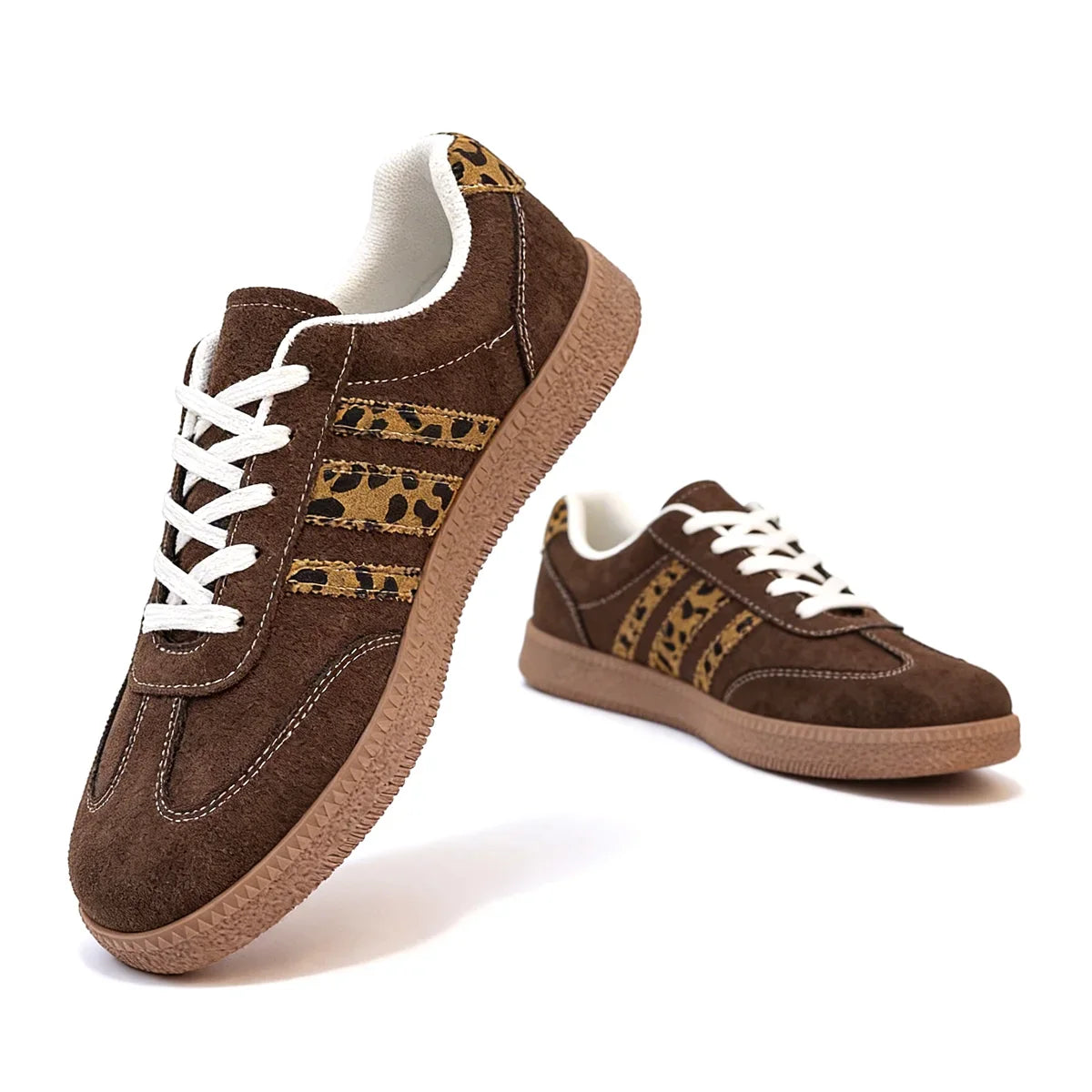 Retro Brown Leopard Sneakers