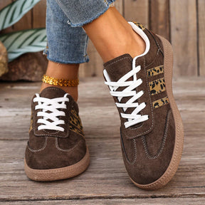 Retro Brown Leopard Sneakers