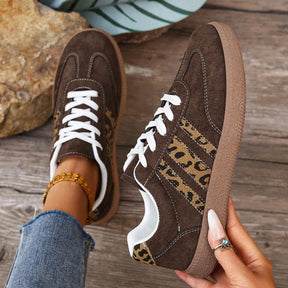 Retro Brown Leopard Sneakers