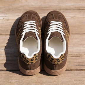 Retro Brown Leopard Sneakers