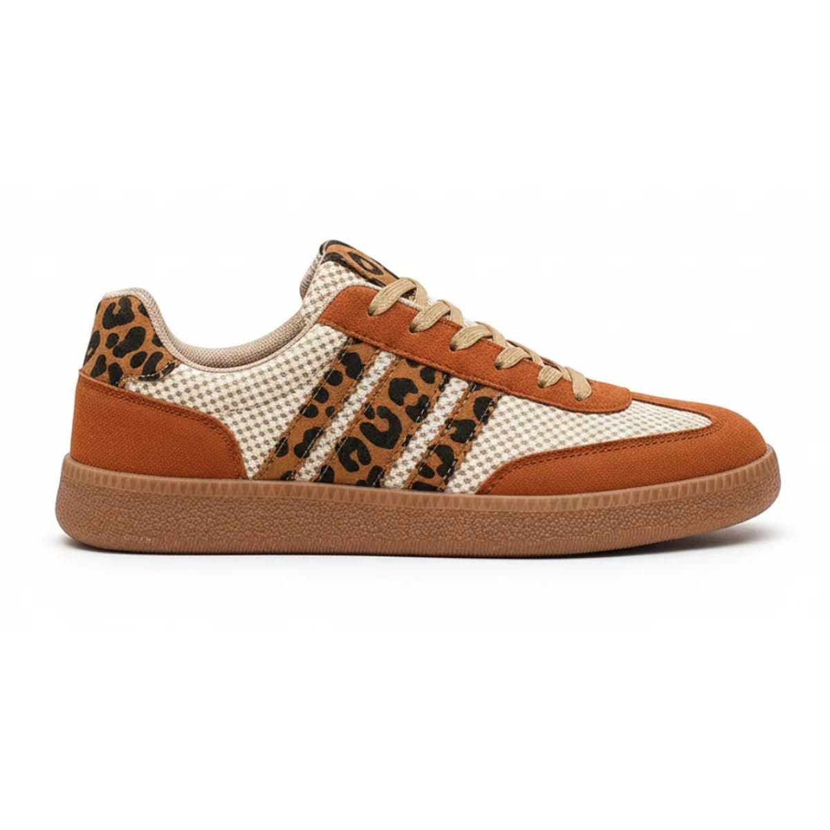 Retro Brown/Beige Leopard Sneakers