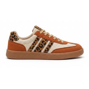 Retro Brown/Beige Leopard Sneakers