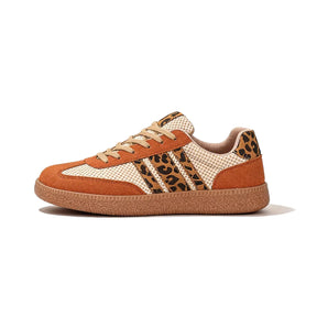 Retro Brown/Beige Leopard Sneakers