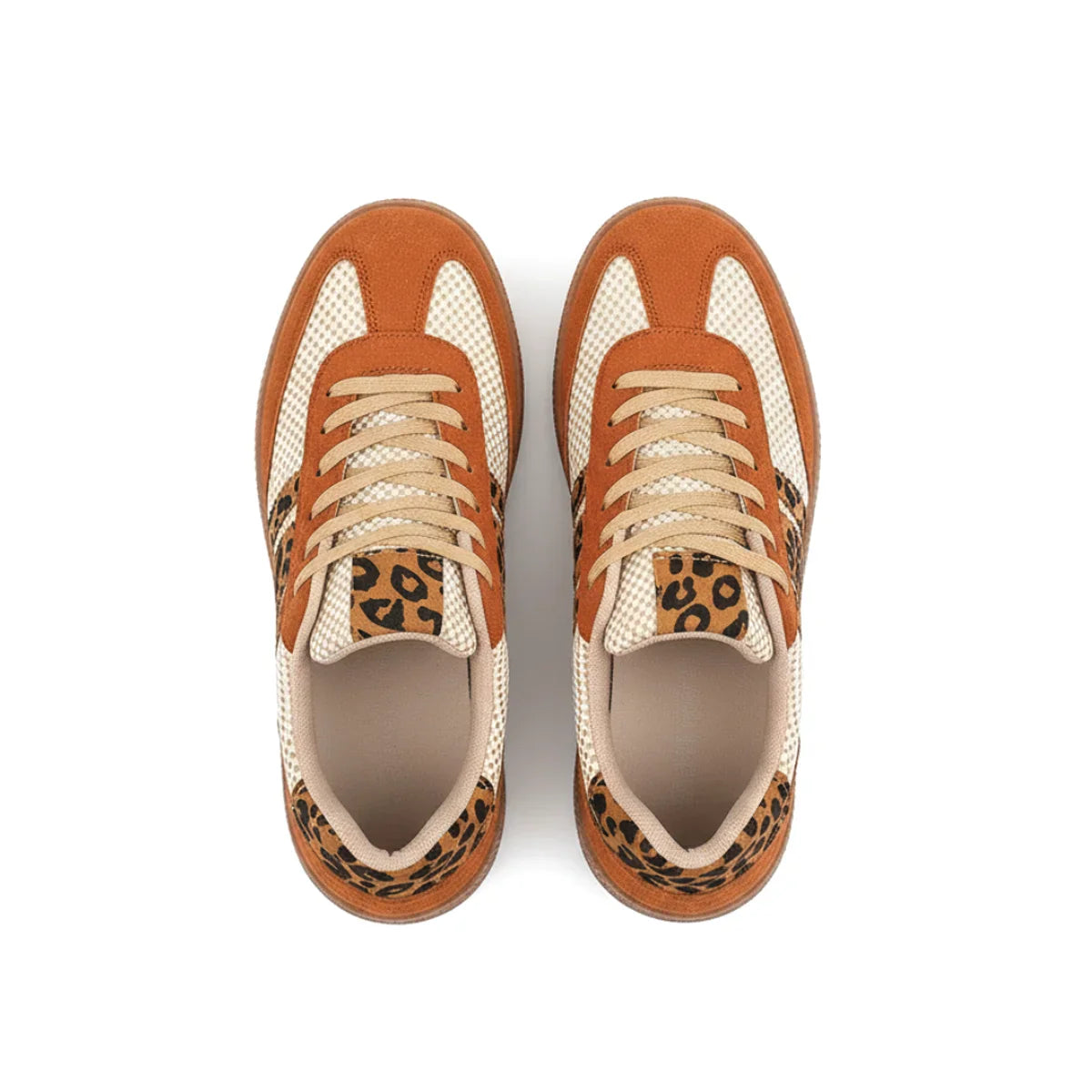 Retro Brown/Beige Leopard Sneakers