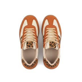 Retro Brown/Beige Leopard Sneakers