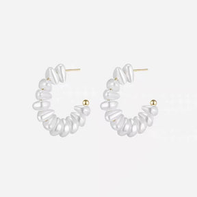 Brinco de Argola Pérola Solitude Banhado a Ouro 18k - ByFirenzzi