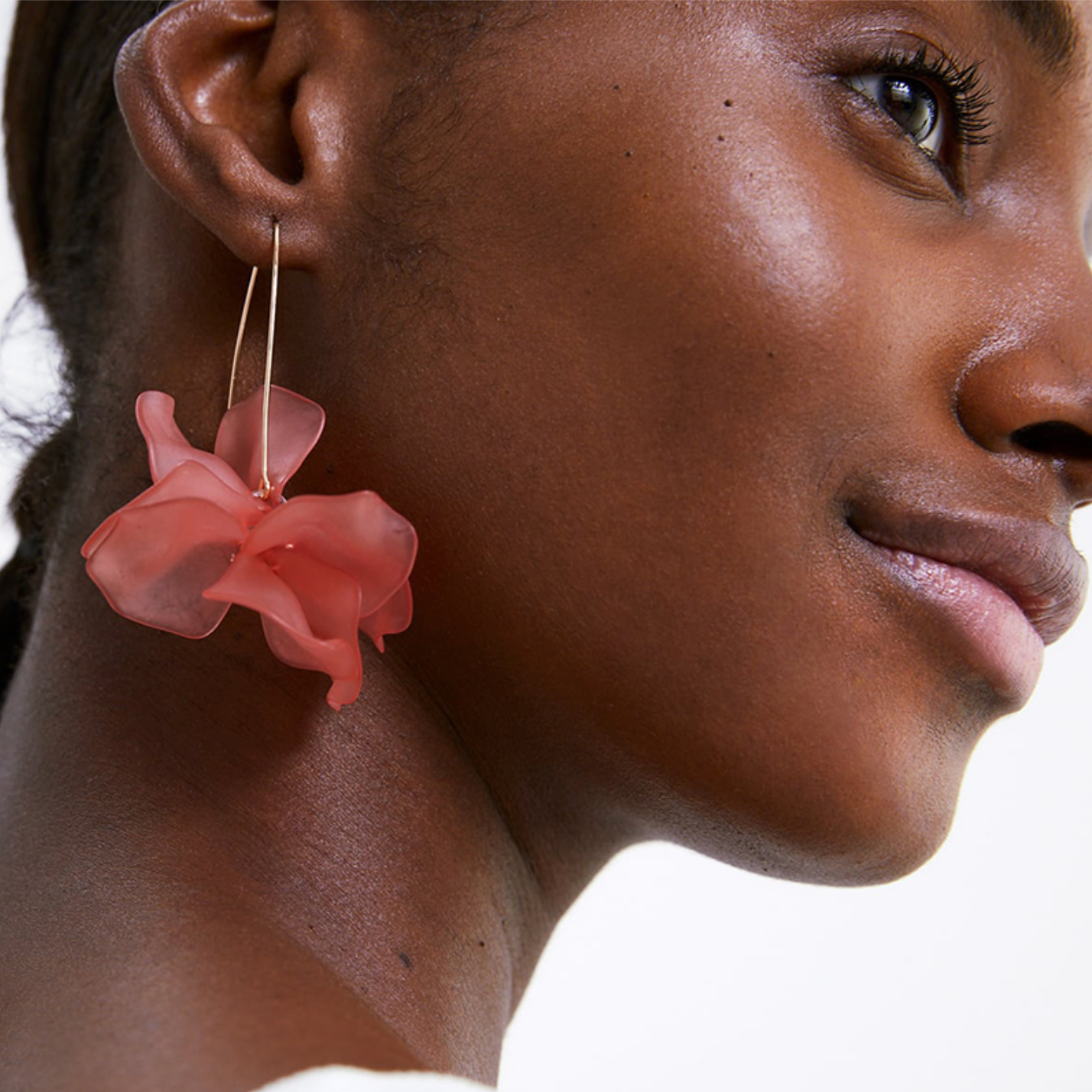 Pink Flower Earrings 18k Gold-Plated - By Firenzzi