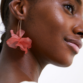 Pink Flower Earrings 18k Gold-Plated - By Firenzzi
