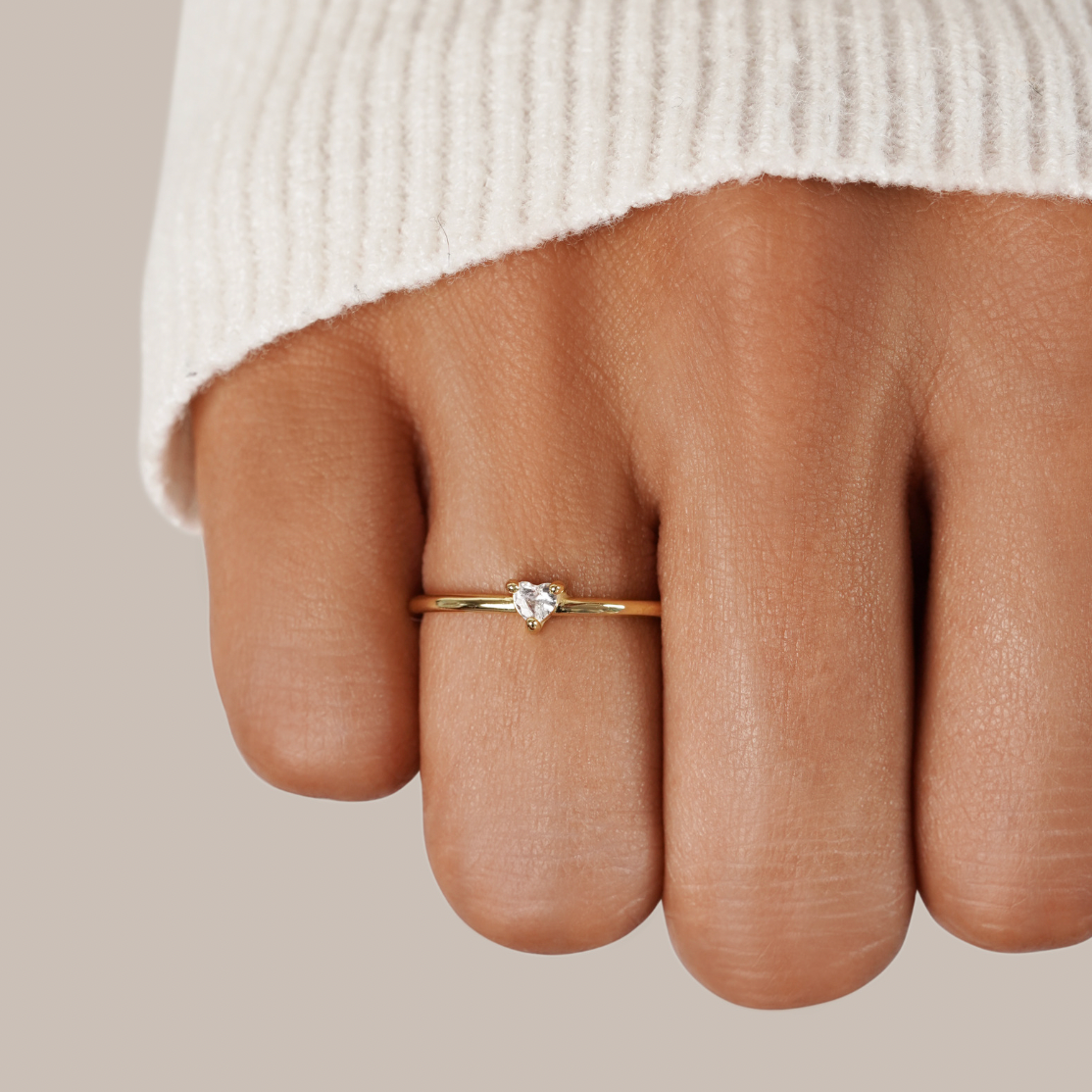18k Gold-Plated Romance Leve Heart Ring – ByFirenzzi