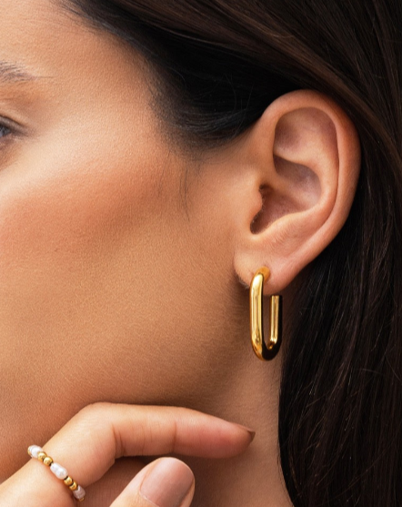Brincos de Argola Piper Banhado a Ouro 18k - ByFirenzzi
