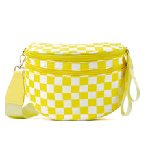 Checkered Crossbody Belt Bag for Women - Spacious Bum Bag for Moms & Daily Travel