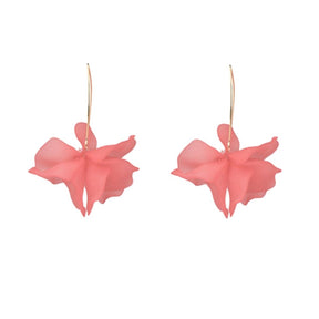Pink Flower Earrings 18k Gold-Plated - By Firenzzi