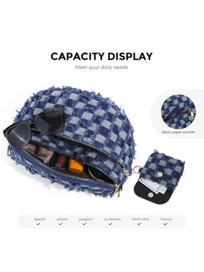 Checkered Crossbody Belt Bag for Women - Spacious Bum Bag for Moms & Daily Travel