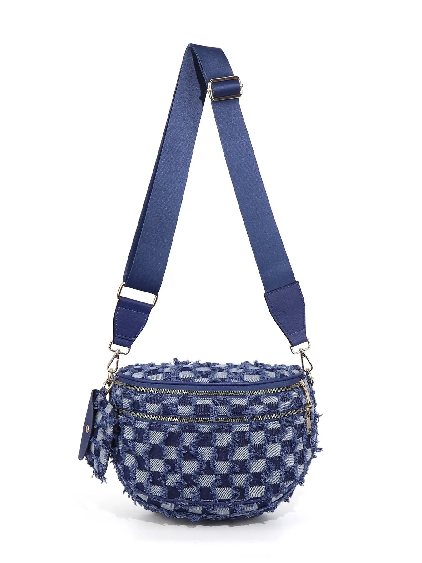 Checkered Crossbody Belt Bag for Women - Spacious Bum Bag for Moms & Daily Travel