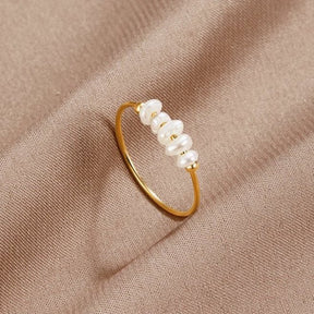 18k Gold-Plated Sweetwater Pearl Ring – ByFirenzzi