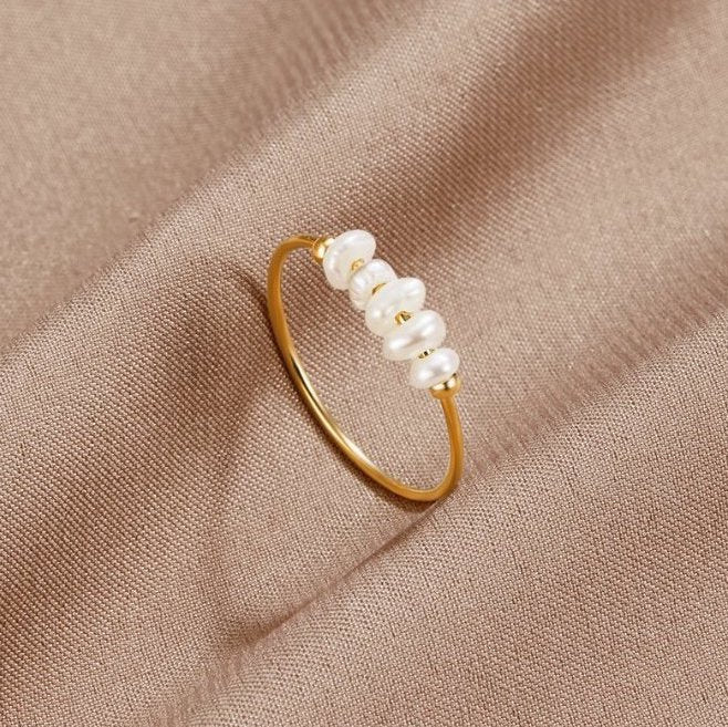 18k Gold-Plated Sweetwater Pearl Ring – ByFirenzzi