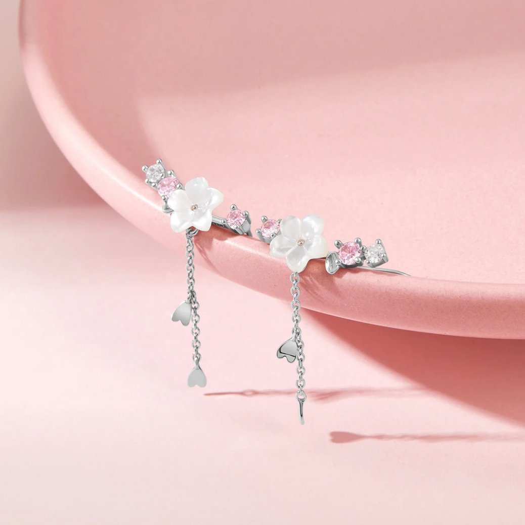Cherry Blossom Earrings in 925 Sterling Silver – ByFirenzzi