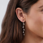 Crystal Leaf Earrings in 925 Sterling Silver – ByFirenzzi