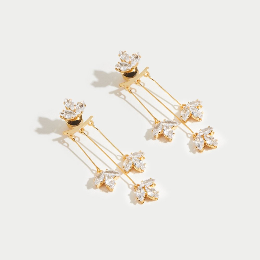 Lotus Cascade Earrings – 18k Gold-Plated by ByFirenzzi