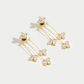 Lotus Cascade Earrings – 18k Gold-Plated by ByFirenzzi