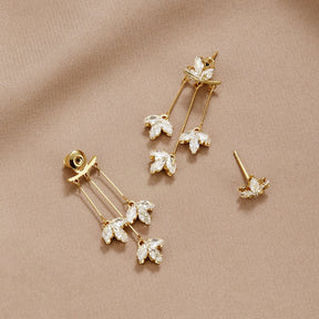 Lotus Cascade Earrings – 18k Gold-Plated by ByFirenzzi