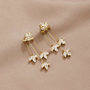 Lotus Cascade Earrings – 18k Gold-Plated by ByFirenzzi