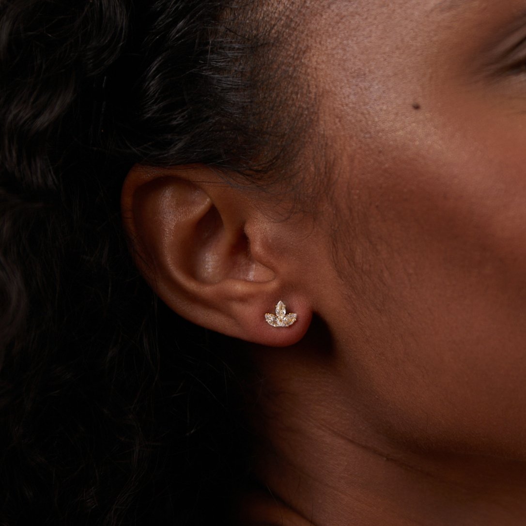 Lotus Cascade Earrings – 18k Gold-Plated by ByFirenzzi