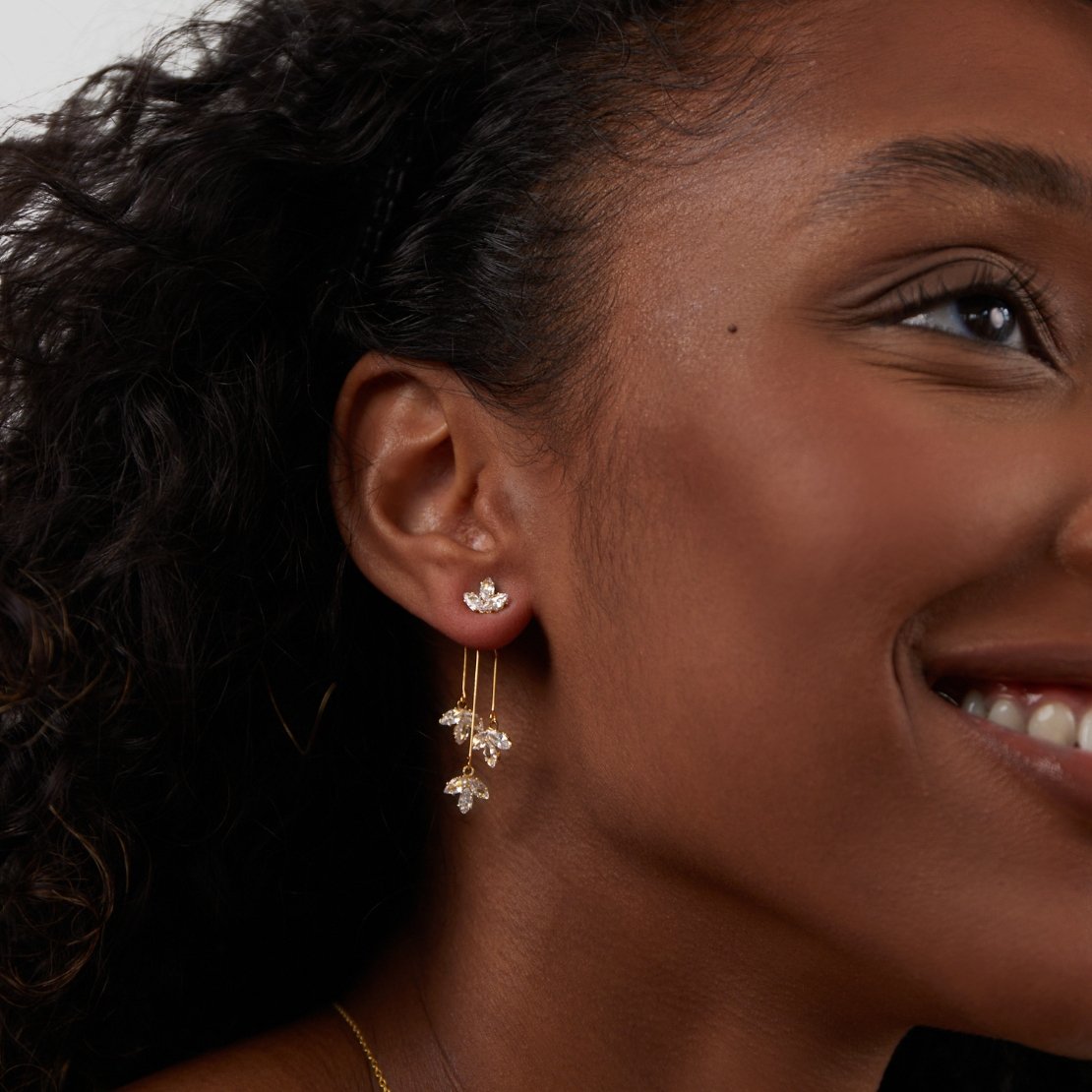 Lotus Cascade Earrings – 18k Gold-Plated by ByFirenzzi