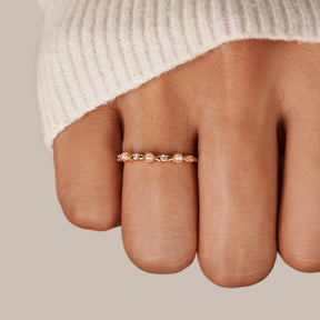 NÃO ENCONTRADO NA ALI - Elsa Ring – 18k Gold-Plated Pearl & Crystal Band – ByFirenzzi