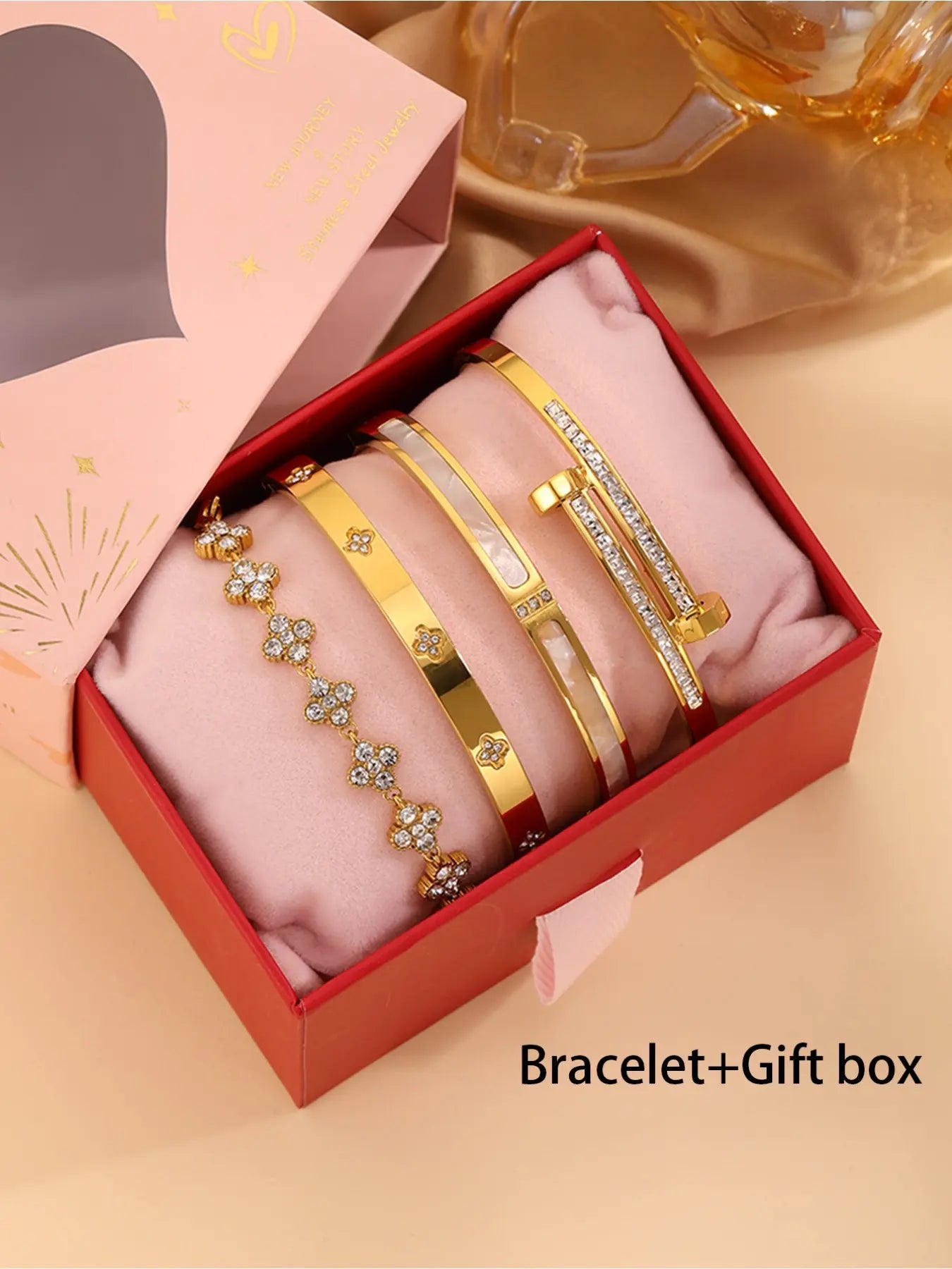 4-Piece Stainless Steel Bracelet Gift Set