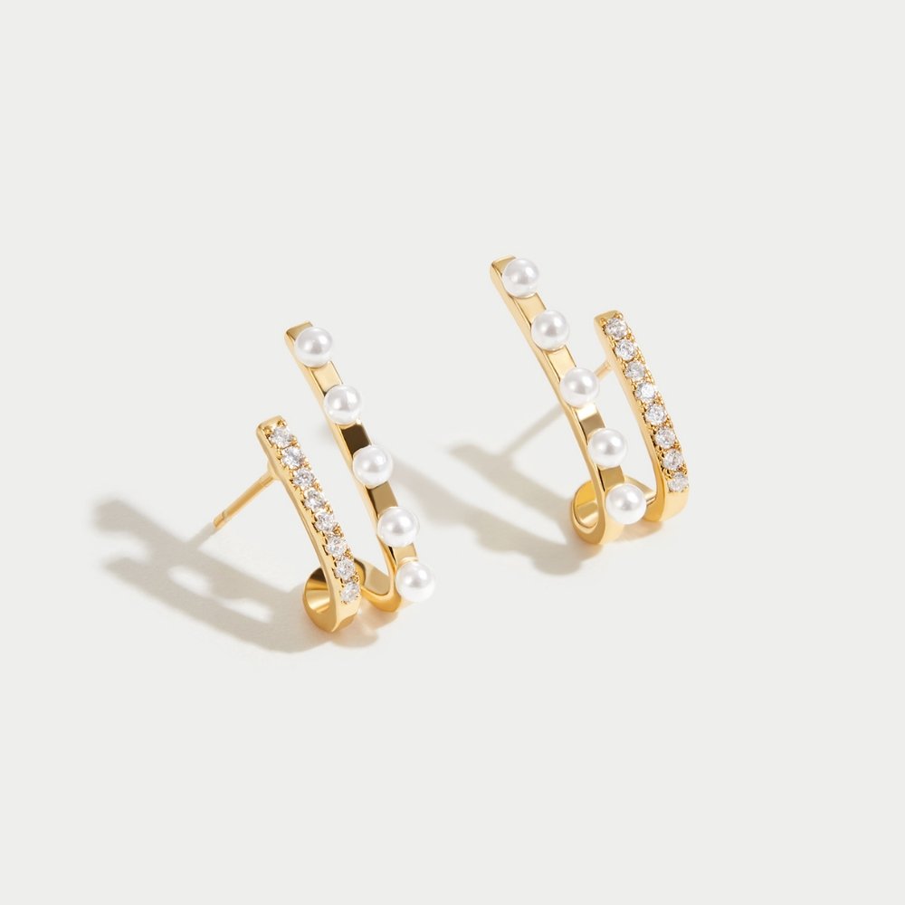 Raya Pearl Earrings 18k Gold-Plated - ByFirenzzi