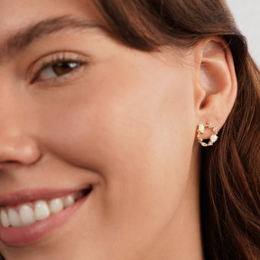 Crystal Flower Earrings 18k Gold-Plated - ByFirenzzi