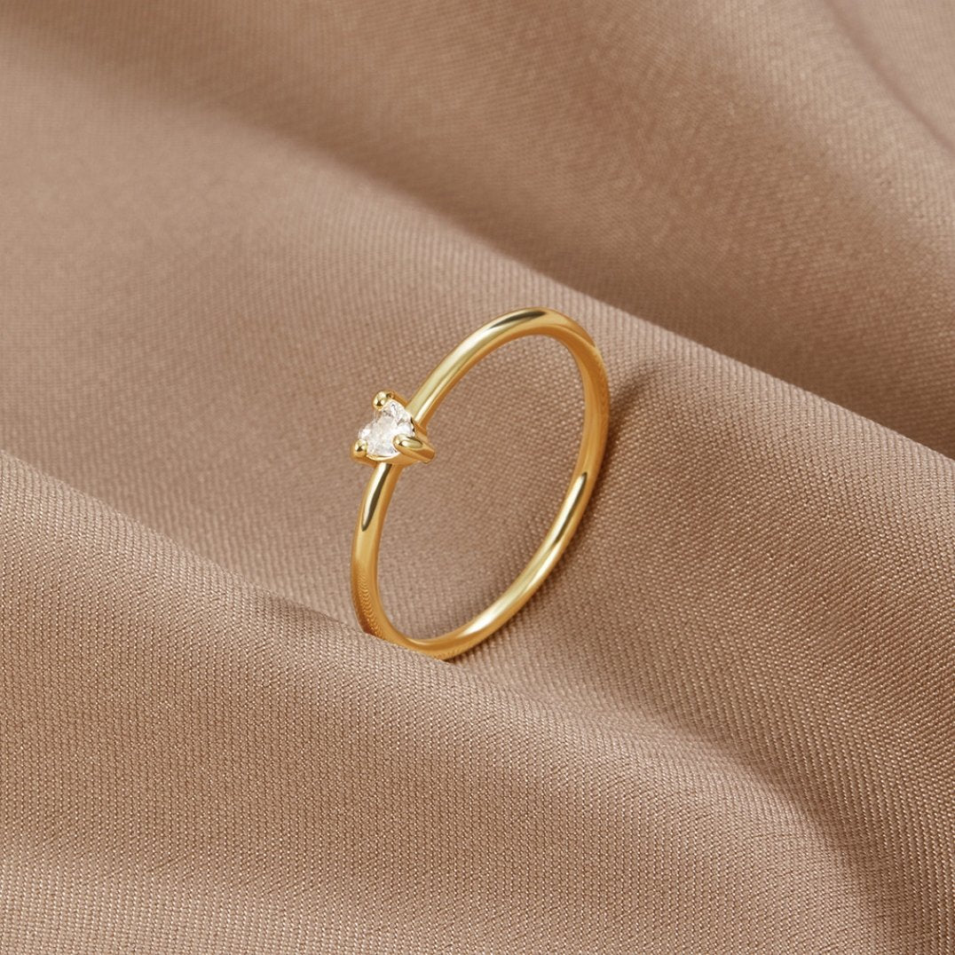18k Gold-Plated Romance Leve Heart Ring – ByFirenzzi