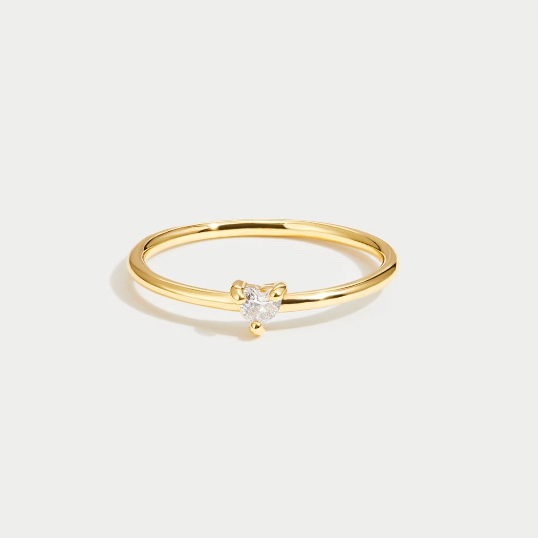 18k Gold-Plated Romance Leve Heart Ring – ByFirenzzi