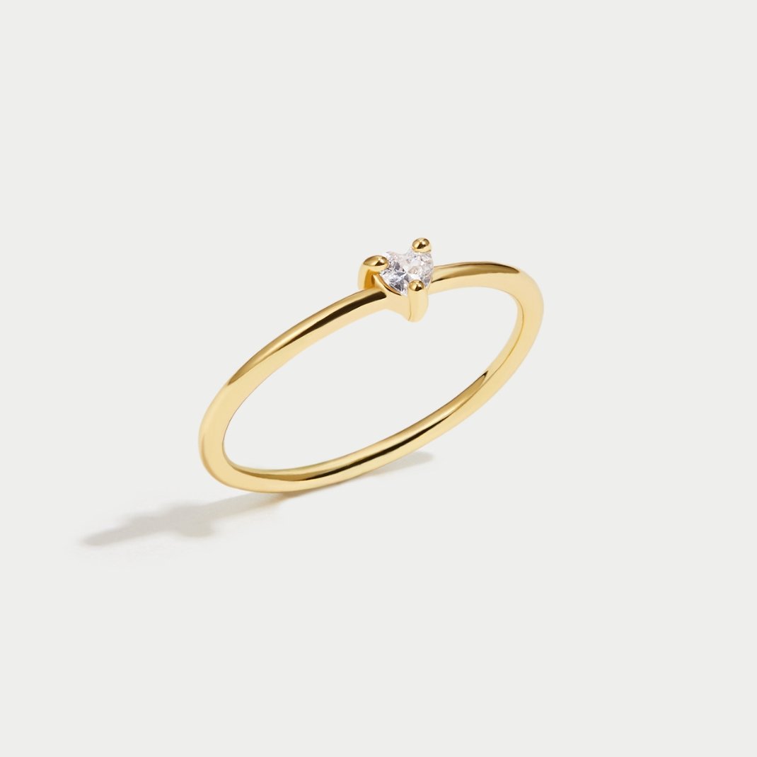 18k Gold-Plated Romance Leve Heart Ring – ByFirenzzi